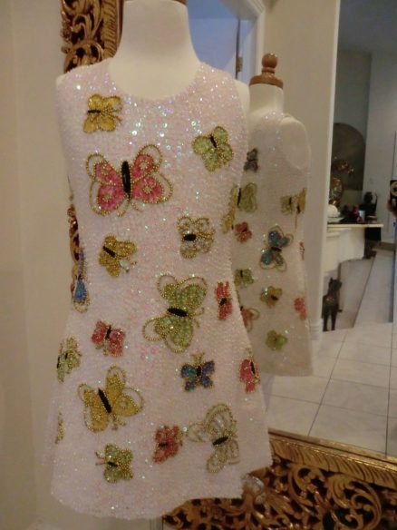 BSD522 BUTTERFLY HAND BEADED FULL SEQUIN LITTLE GIRLS DRESS