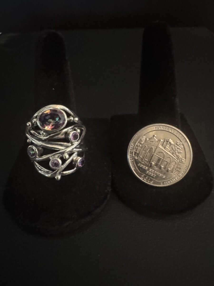 Beautiful modern sterling silver set with Mystic, topaz and amethyst - Image 3