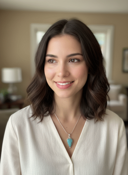 Beautiful sterling silver necklace with turquoise