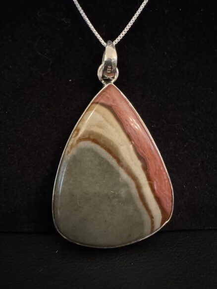Large genuine Jasper set in stunning sterling silver mounting