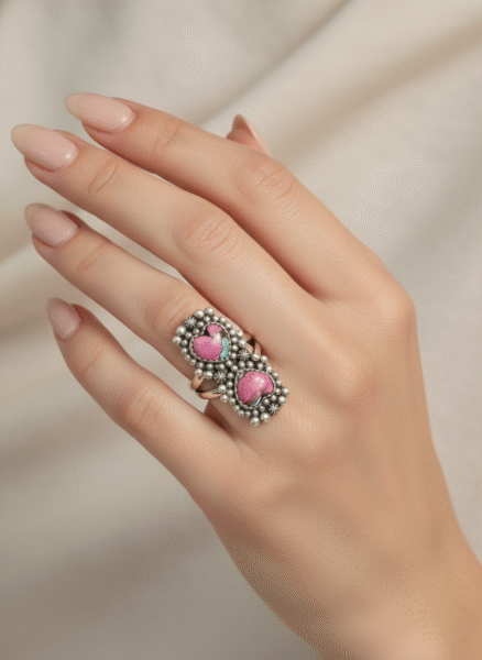 Beautiful sterling silver and cotton candy turquoise ring