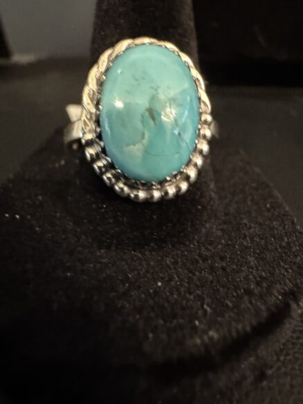 Although turquoise and sterling silver ring