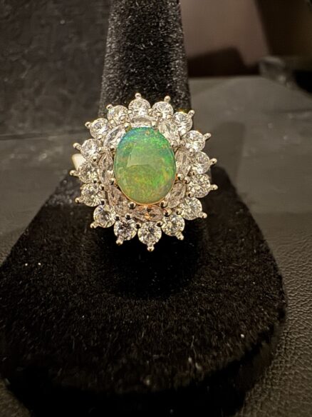 Beautiful Australian Opal and sterling silver ring