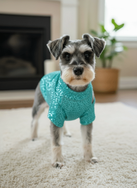 Attitude by Debra turquoise beaded dog sweater