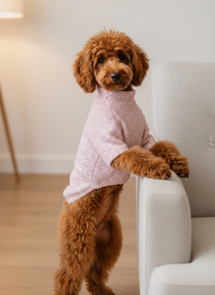 Beautiful baby pink hand beaded dog sweater
