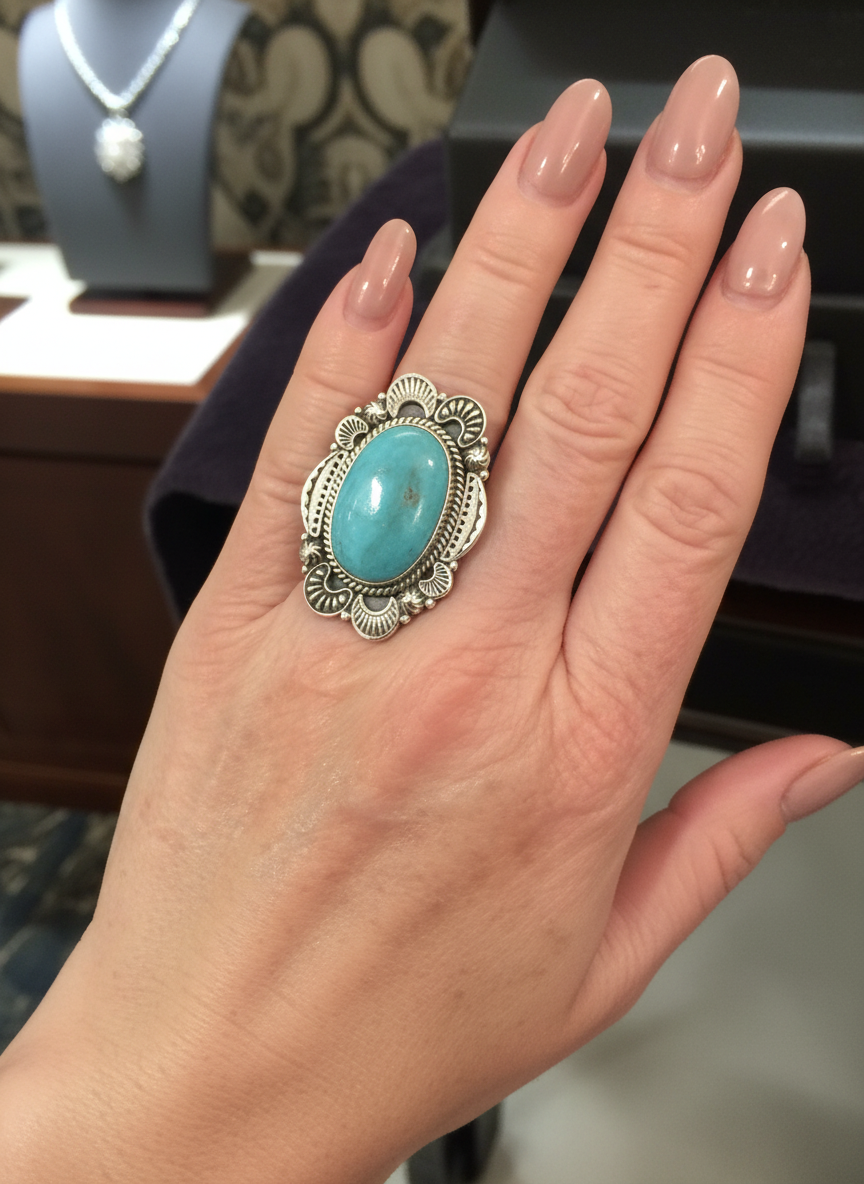 Beautiful, large turquoise statement, ring, gorgeous, gorgeous - Image 2