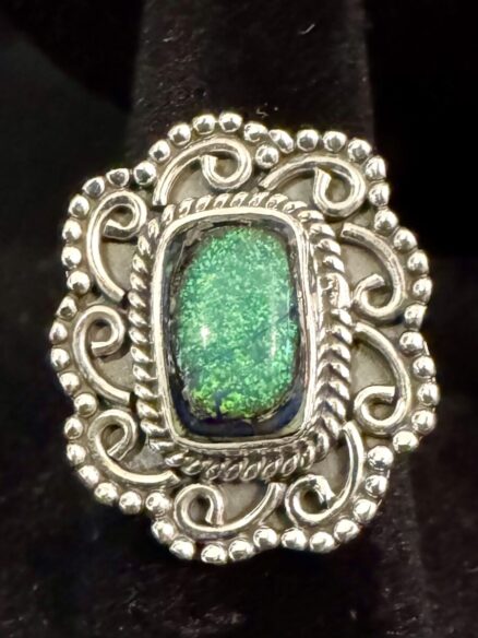 Beautiful monarch opal ring set in sterling silver