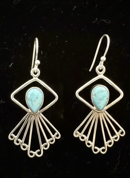 Sterling silver and turquoise drop earrings